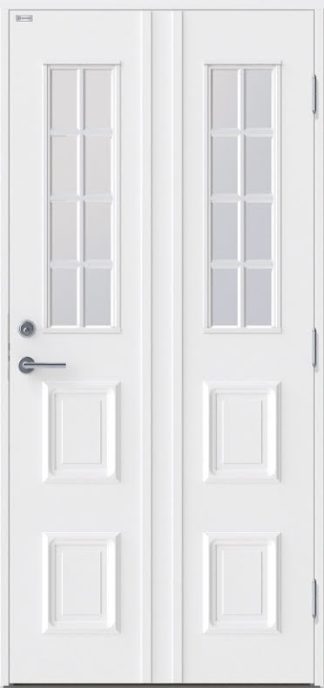 Ytterdörr Diplomat Kajsa Klarglas vit
