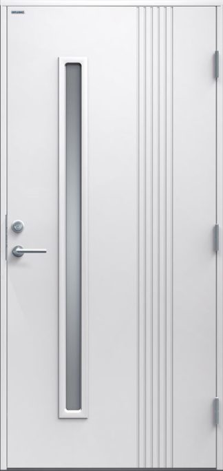 Ytterdörr Diplomat Nathalie Klarglas vit