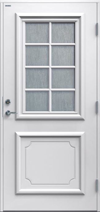 Ytterdörr Diplomat Svea Cotswoldglas vit