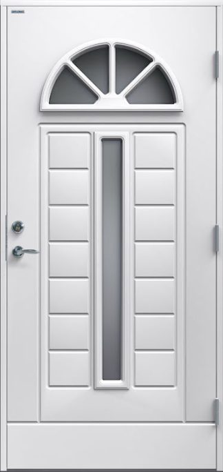 Ytterdörr Diplomat Victoria Rökfärgat glas vit