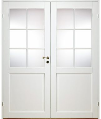 Parinnerdörr Diplomat Massiv Sp6 Vit Klarglas