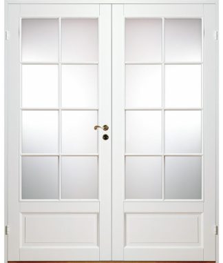 Parinnerdörr Diplomat Massiv Sp8 Vit Klarglas