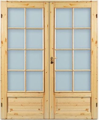 Parinnerdörr Diplomat Massiv Sp6 Furu Klarglas