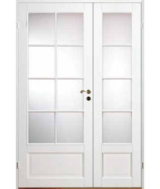 Parinnerdörr Diplomat Massiv Sp8 Vit Halv Klarglas