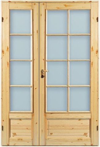 Parinnerdörr Diplomat Massiv Sp8 Furu Halv Klarglas