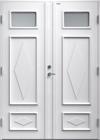 Parytterdörr Diplomat Britta Klarglas vit