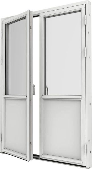 Bröstad Parfönsterdörr Elitfönster Original Trä 100 3-Glas Vitmålat Trä