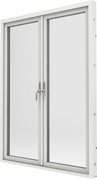 Helglasad Parfönsterdörr Elitfönster Original Trä 100 3-glas Vitmålat Trä
