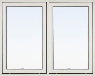 Vridfönster 2-luft Svenska Fönster Rund Profil 3-glas Vitlackerad Aluminium