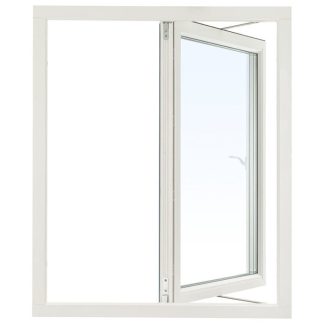 SIDESWING FÖNSTER SVENSKA FÖNSTER RUND PROFIL 3-GLAS VITLACKERAD ALUMINIUM