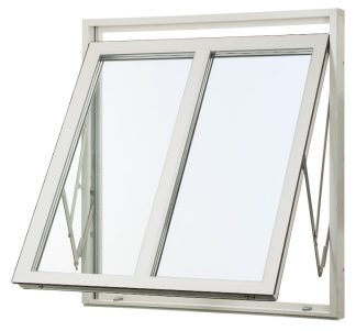 Vridfönster Svenska Fönster Rund Profil 3-glas Med Glasdelande Bågpost Vit Aluminium