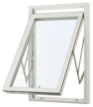 Vridfönster Svenska Fönster Rak Profil 3-glas Vitlackerad Aluminium