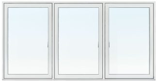 SIDESWING 3-LUFT SVENSKA FÖNSTER RAK PROFIL 3-GLAS VITLACKAD ALUMINIUM
