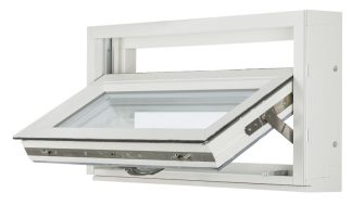 Topturn Fönster Svenska Fönster Rak Profil 3-glas Vitlackerad Aluminium