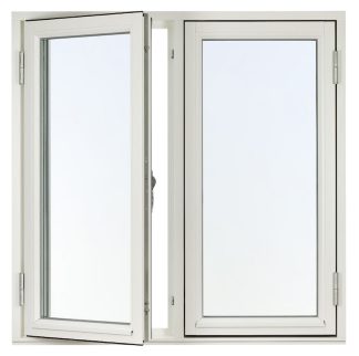 Sidohängda 2-luft Fönster Svenska Fönster Rak Profil 3-glas Vitmålat Trä