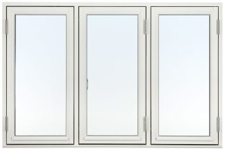 Sidohängda 3-luft Svenska Fönster Rak Profil 3-glas Vitmålat Trä