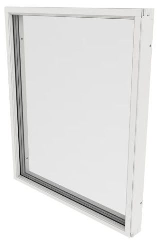 Fast Fönster Outline 3-Glas Vitlackerad Alu