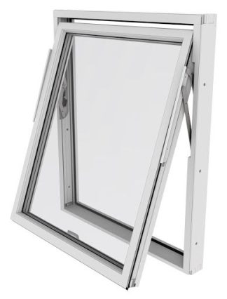 Vridfönster Outline 3-Glas Vitlackerad Alu