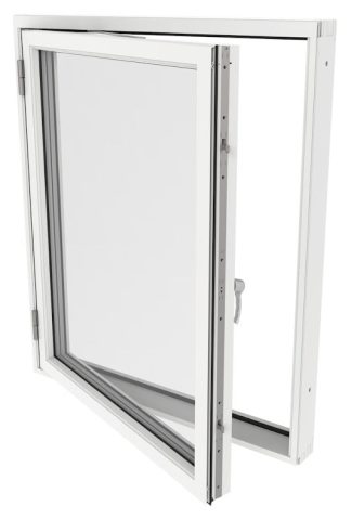 Sidohängt Fönster Outline 3-Glas Vitlackerad Alu