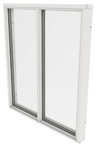 Fast Fönster Outline Med En Glasdelande Post 3-Glas Vitmålat Trä