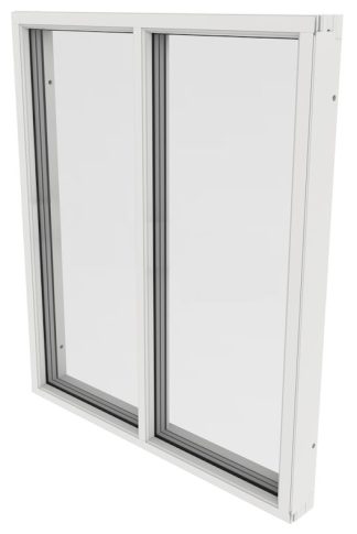 Fast Fönster Outline Med En Glasdelande Post 3-Glas Vitlackerad Alu