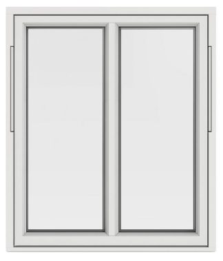 Vridfönster Outline Med En Glasdelande Post 3-glas Vitlackerad Alu