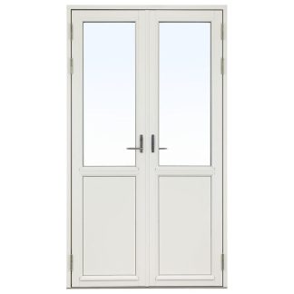 Parfönsterdörr Svenska Fönster Rund Profil 3-Glas Vitmålat Trä