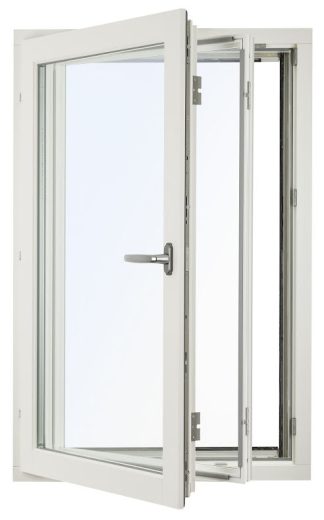 SIDOHÄNGT 1-LUFT FÖNSTER SVENSKA FÖNSTER RAK PROFIL INÅTGÅENDE 2+1-GLAS
