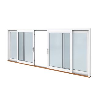 Skjutdörr Svenska Fönster Rak Profil Typ C Vitlackerad Aluminium