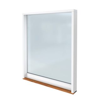 Fast Karm Svenska Fönster Rak Profil Vitlackerad Aluminium