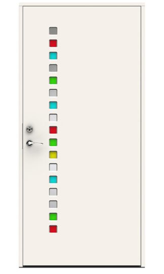 Ytterdörr Swedoor Character Prisma Kulörta Klarglas Vit