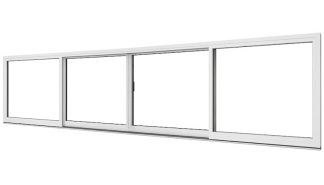 Skjutdörr Elitfönster 4-delad Vitlackerad Aluminium