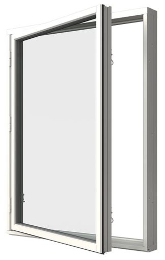 Sidohängt Fönster Elitfönster Retro 3-Glas Vitlackerad Aluminium
