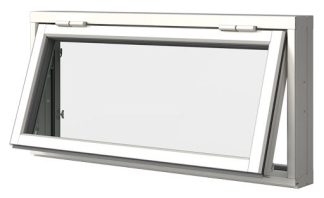 Överkantshängt Fönster Elitfönster Retro 3-Glas Vitlackerad Aluminium