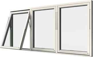 Vridfönster Elitfönster Original Trä 100 Treluft 3-glas Vitmålat Trä