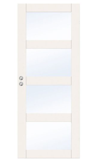 SKJUTDÖRR SWEDOOR UNIQUE GW04L VIT KLARGLAS INFÄLLD