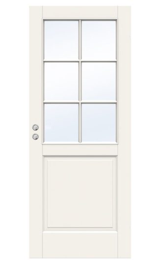 SKJUTDÖRR SWEDOOR CRAFT SP6 MASSIV KLARGLAS VIT INFÄLLD