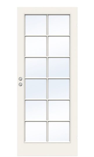 SKJUTDÖRR SWEDOOR COMPACT SP12 FORMPRESSAD KOMPAKT KLARGLAS VIT INFÄLLD