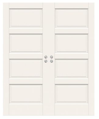 Parskjutdörr Swedoor Craft 04l Massiv Spegeldörr Vit Infälld