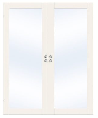 Parskjutdörr Swedoor Unique Gw01l Vit Klarglas Infälld