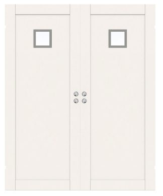 Parskjutdörr Swedoor Unique 01l Gwa120 Vit Klarglas Infälld