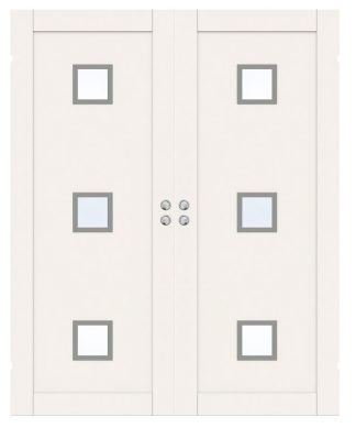 Parskjutdörr Swedoor Unique 01l Gwa320 Vit Klarglas Infälld