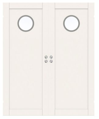 Parskjutdörr Swedoor Unique 01l Gwa130 Vit Klarglas Infälld