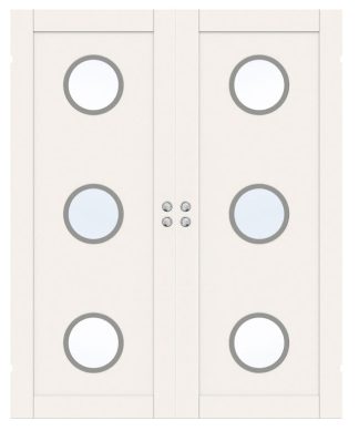 Parskjutdörr Swedoor Unique 01l Gwa330 Vit Klarglas Infälld