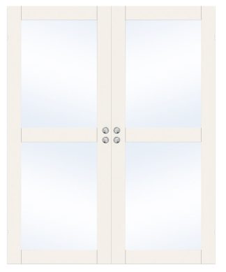 Parskjutdörr Swedoor Unique Gw02l Vit Klarglas Infälld