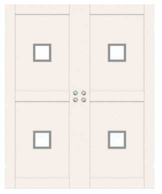 Parskjutdörr Swedoor Unique 02l Gwa220 Vit Klarglas Infälld