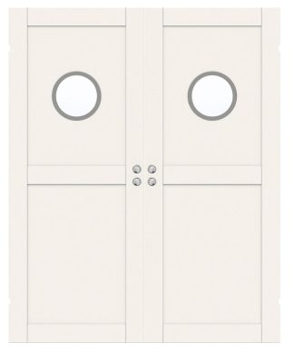 Parskjutdörr Swedoor Unique 02l Gwa130 Vit Klarglas Infälld