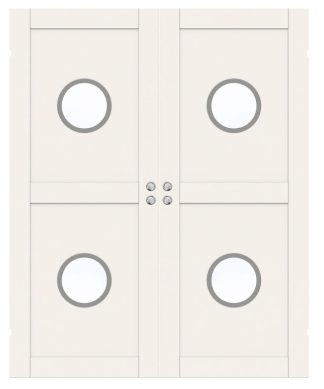 Parskjutdörr Swedoor Unique 02l Gwa230 Vit Klarglas Infälld