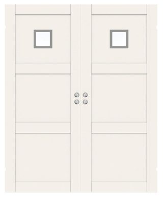 Parskjutdörr Swedoor Unique 03l Gwa120 Vit Klarglas Infälld