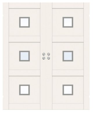 Parskjutdörr Swedoor Unique 03l Gwa320 Vit Klarglas Infälld
